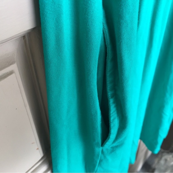 Time and Tru Summer Tee Shirt Dress SzM Aqua Cutie Sleeveless Side Pockets - Picture 5 of 5